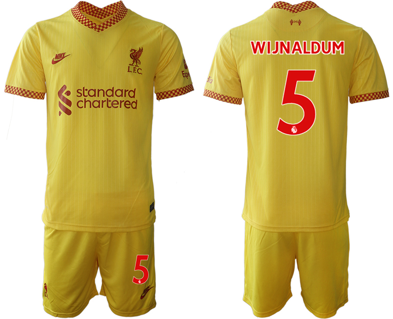 Men 2021-2022 Club Liverpool Second away yellow #5 Soccer Jersey